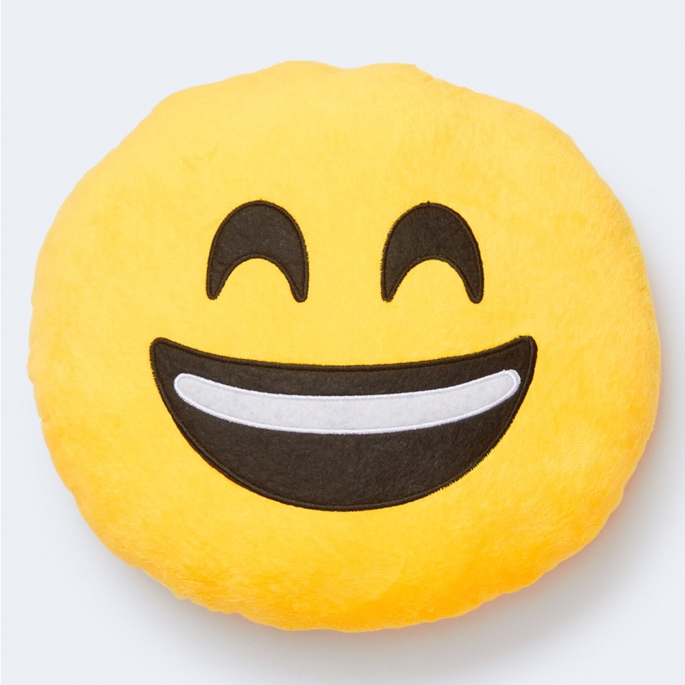 Yellow Smiling Face Emoji throw cushion pillow